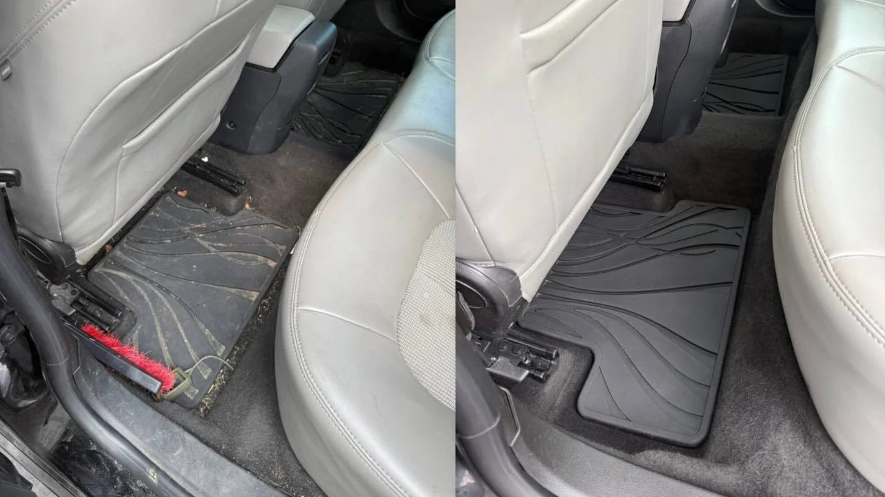 Interior detail before and after