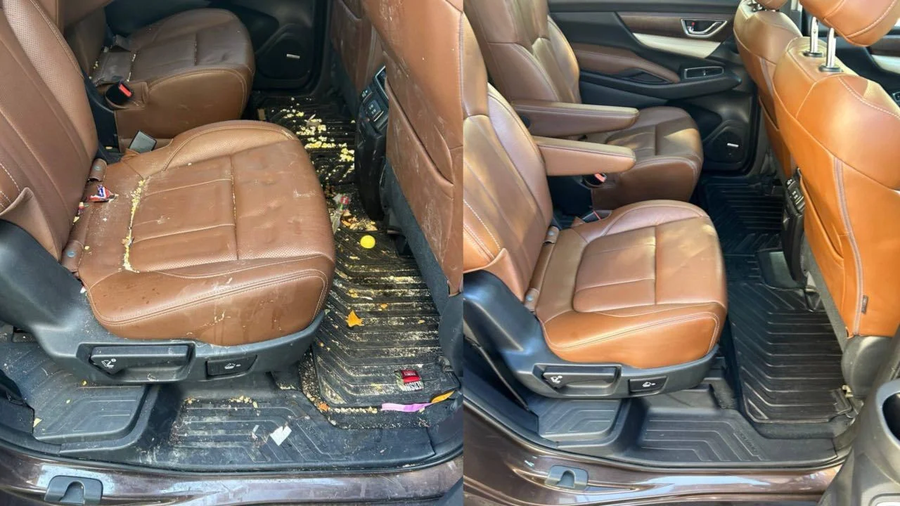 Interior detail before and after