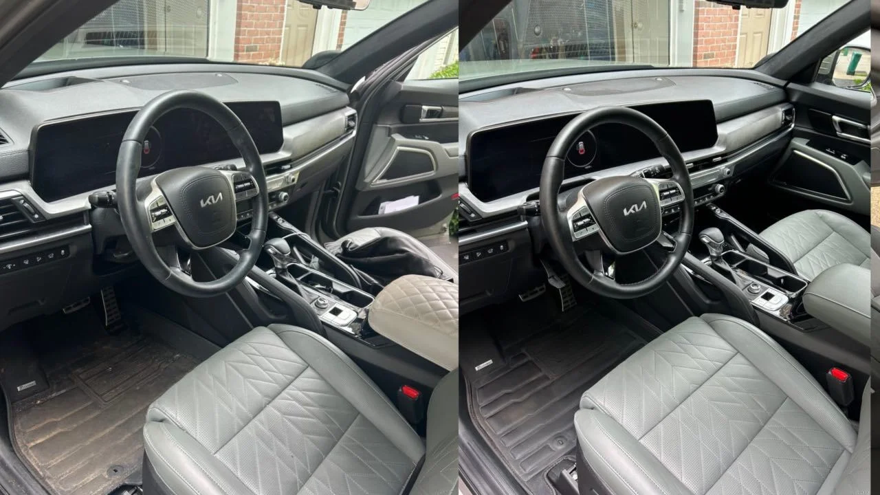 Interior detail before and after