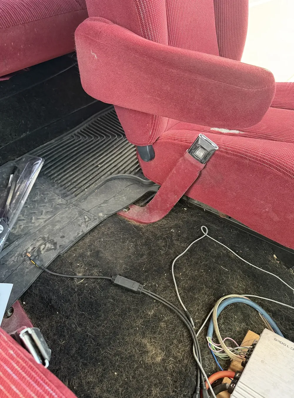 Classic Ford Bronco, carpet, before cleaning